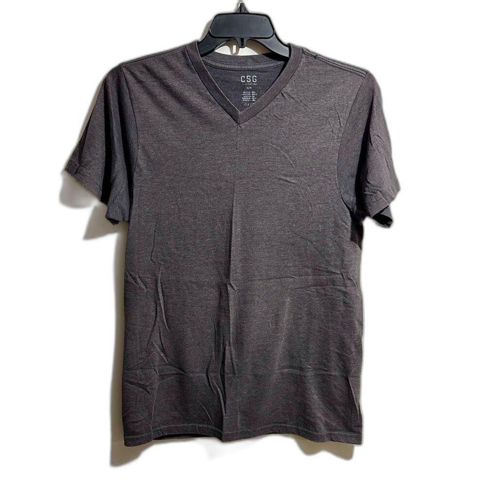 Chaps Men's Dark Gray V-Neck Tee Size M (164)